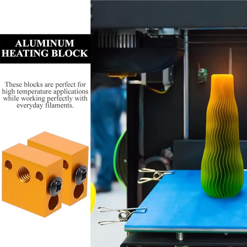 Aluminum Heater Block Hot End Extruder Nozzle 3D Printer Accessory 2PCS - Image 5